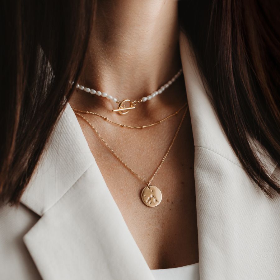 Golden Zodiac Silver Necklace - Sagittarius - Indira