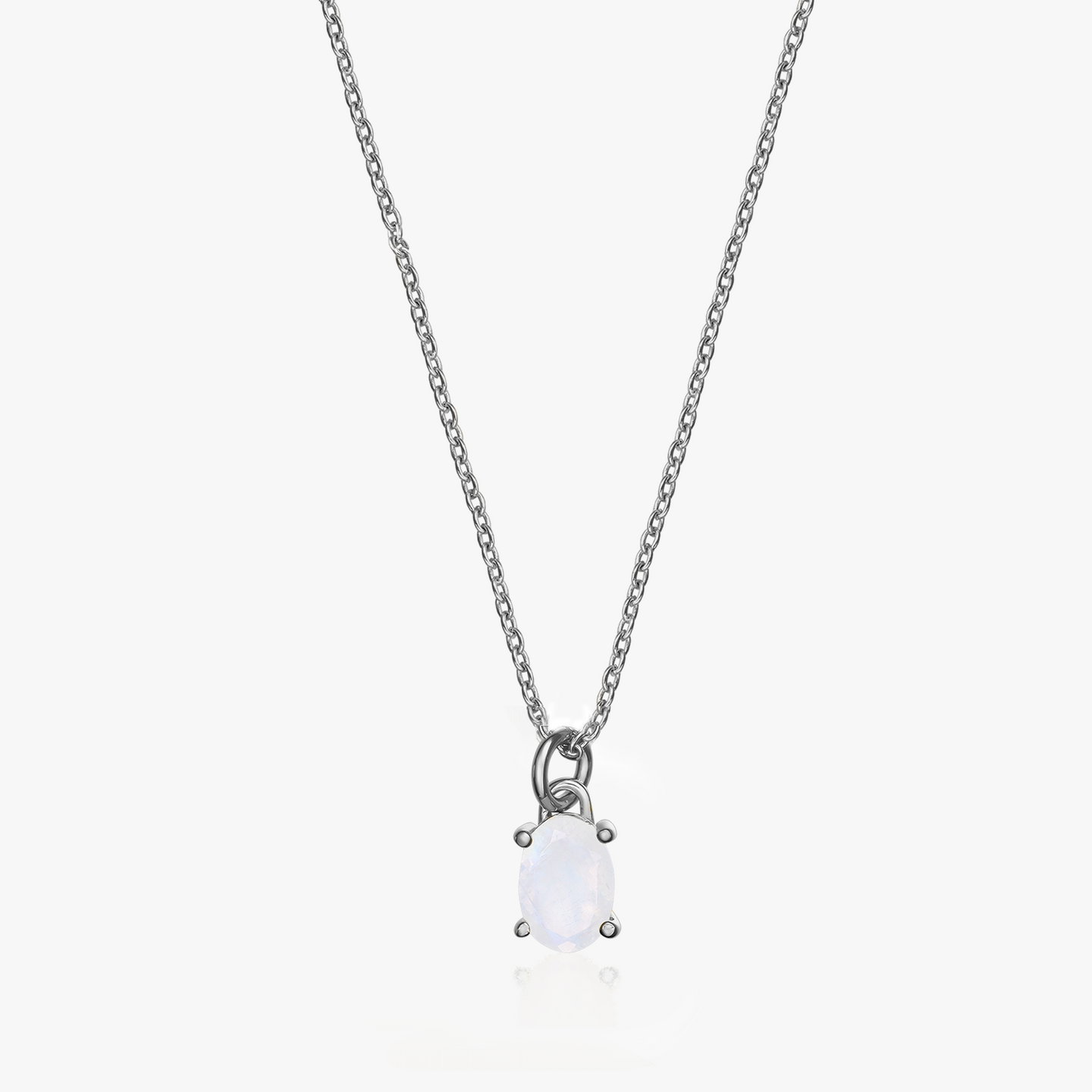 Reina Silver Necklace - Moonstone - Indira