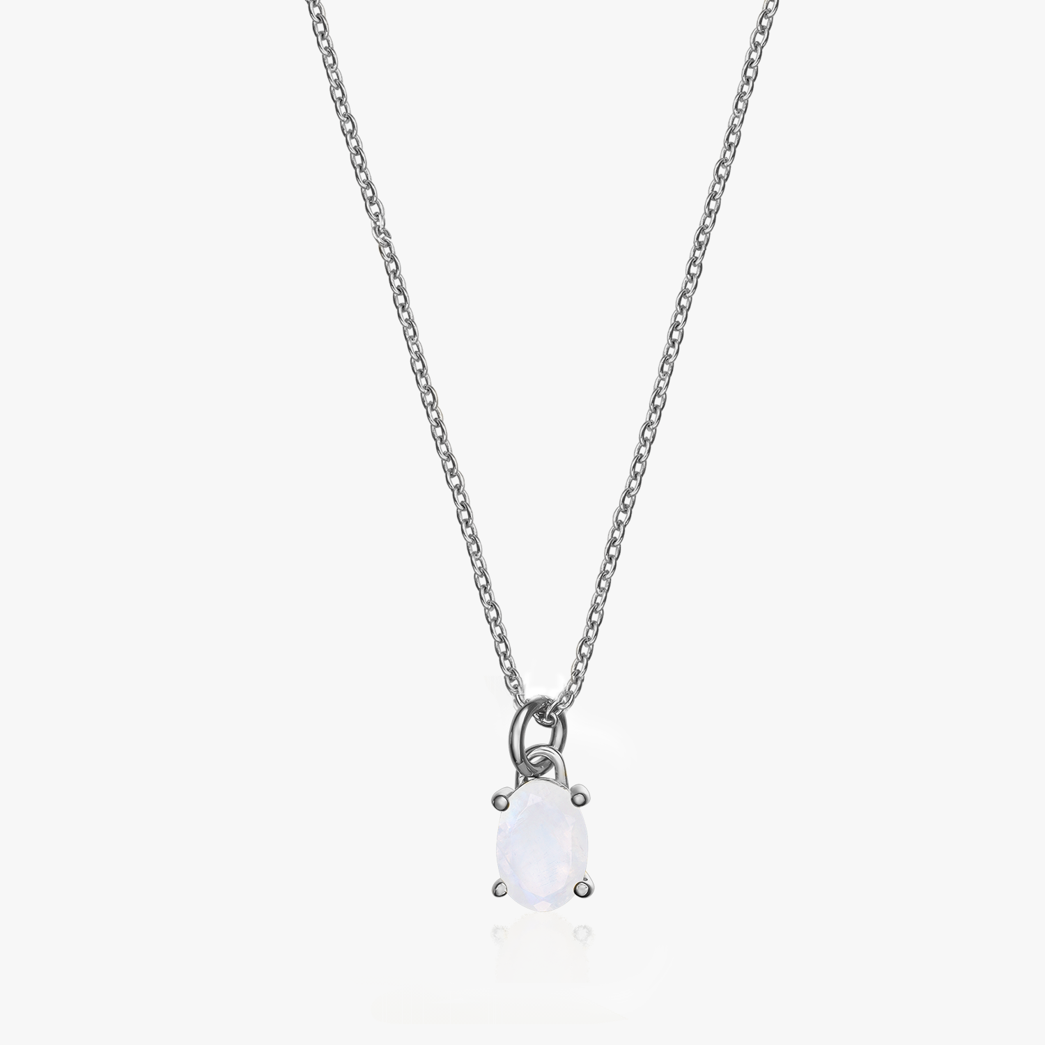 Reina Silver Necklace - Moonstone - Indira