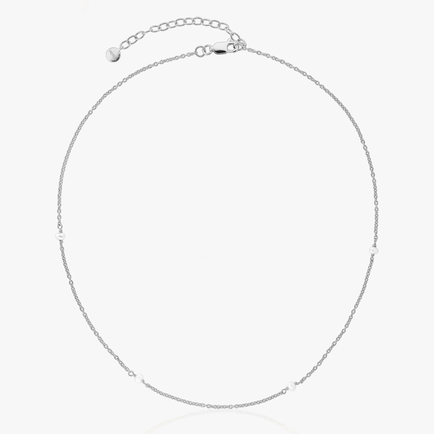 Tiny Pearls Silver Necklace - Indira