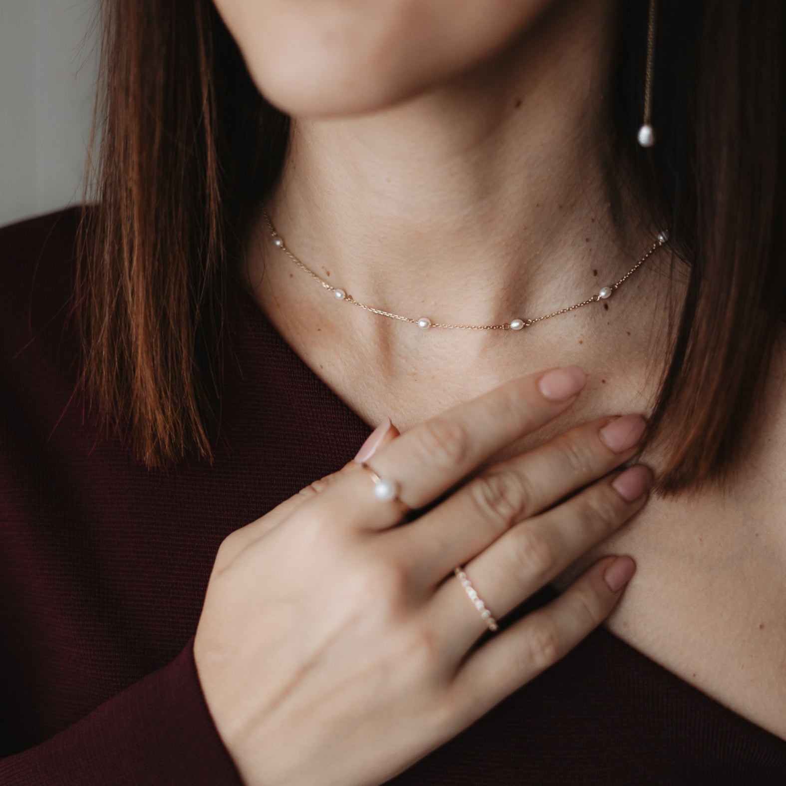 Pearl Elegance Gold Necklace - Indira