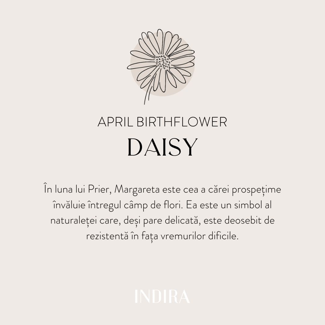 Child's gold string bracelet Birth Flower - April Daisy - Indira