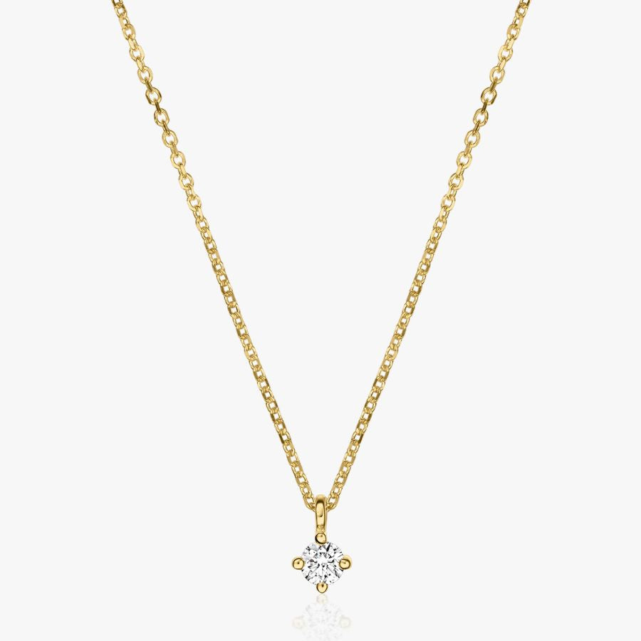 Timeless Gold Necklace - 0.05 CT Diamond - Indira