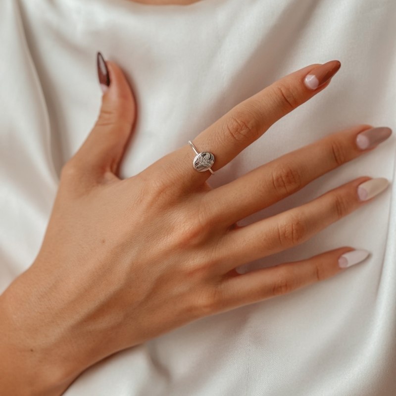 Birth Flower Silver Ring - December Holly - Indira