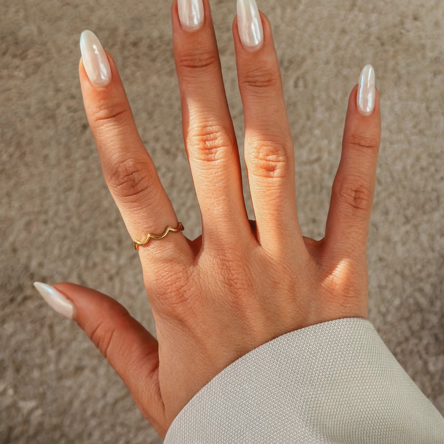 Golden Curl Silver Ring - Indira