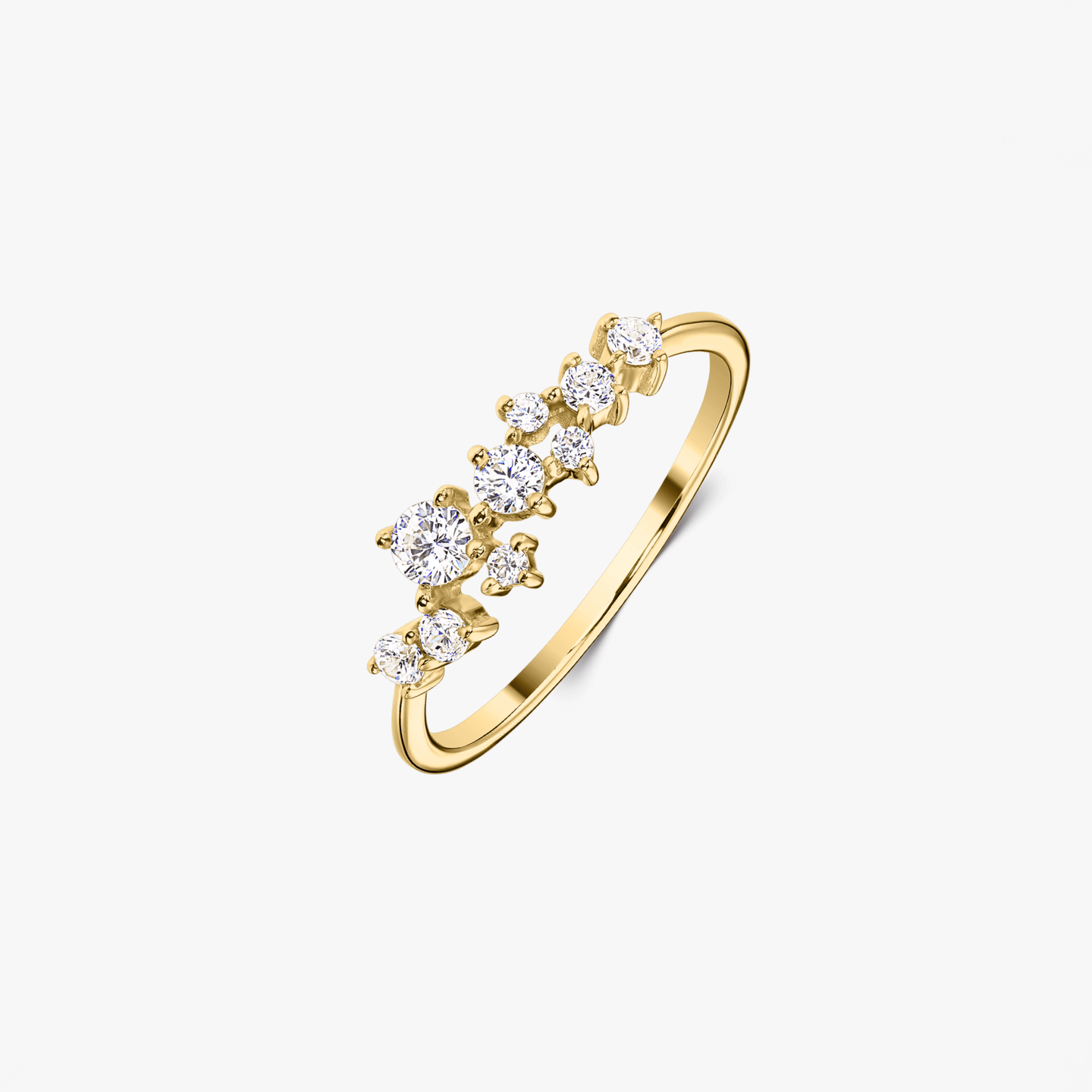 Golden Galaxy Silver Ring - Zirconia - Indira