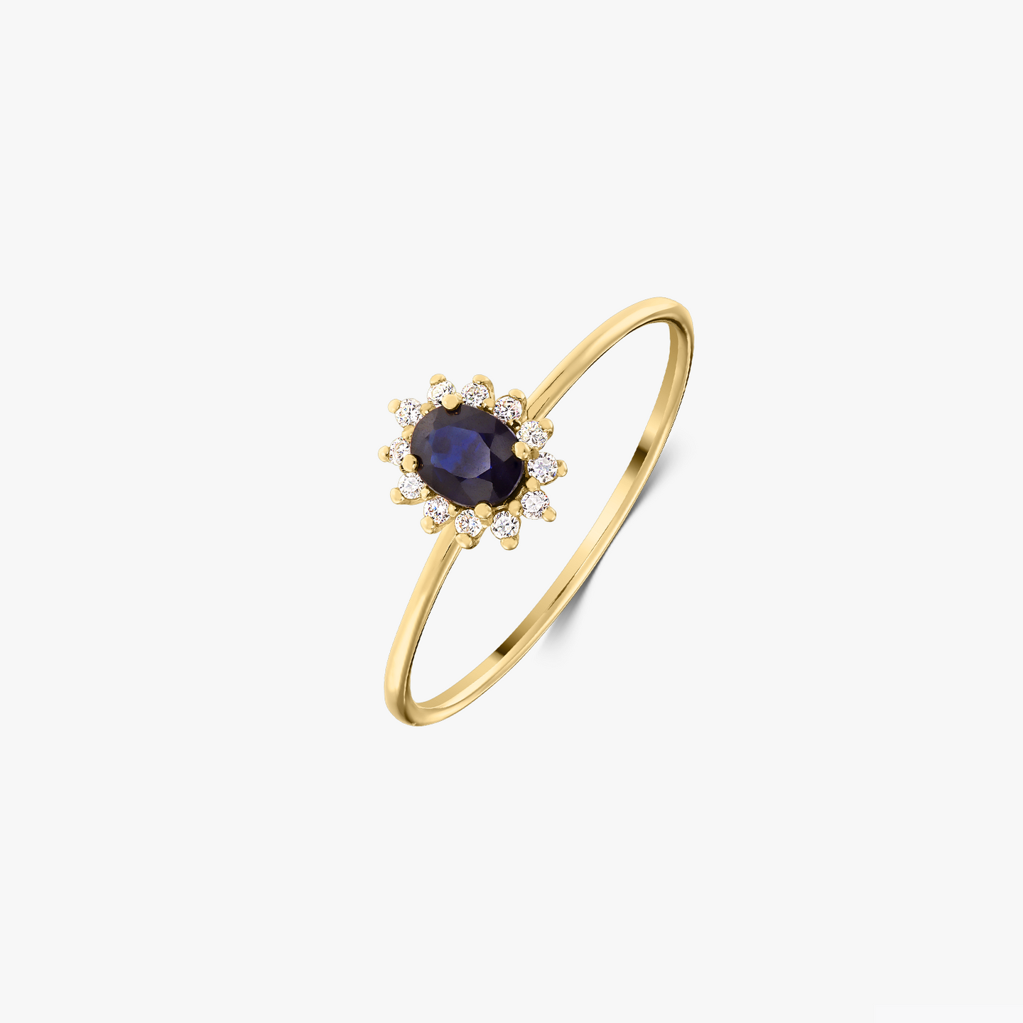 Genn Gold Ring - Sapphire and Diamonds - Indira