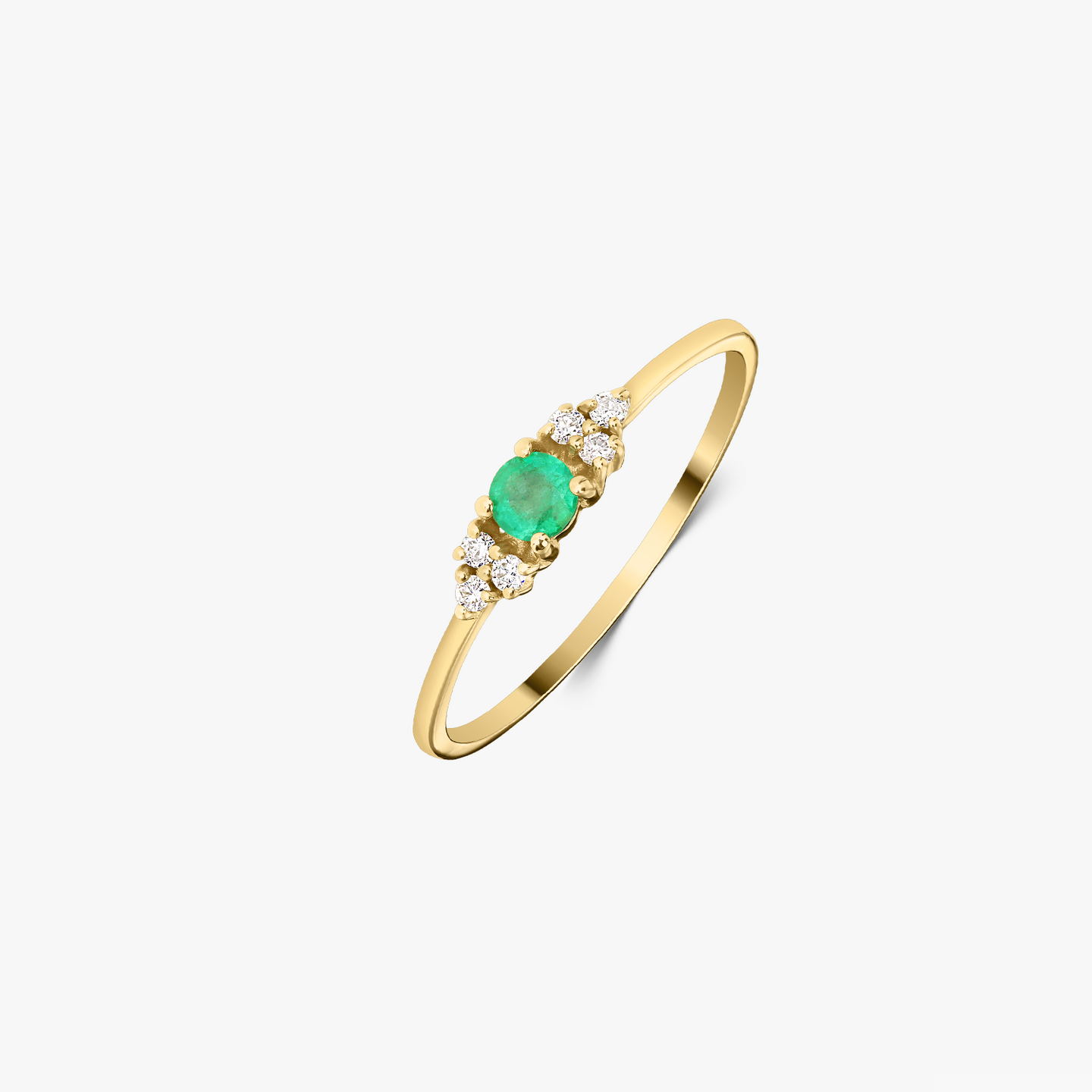 Joanne Gold Ring - Emerald and Diamonds - Indira