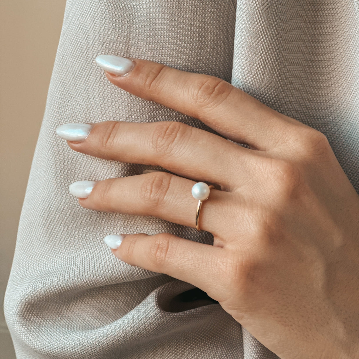 Pearl Elegance Gold Ring - Indira