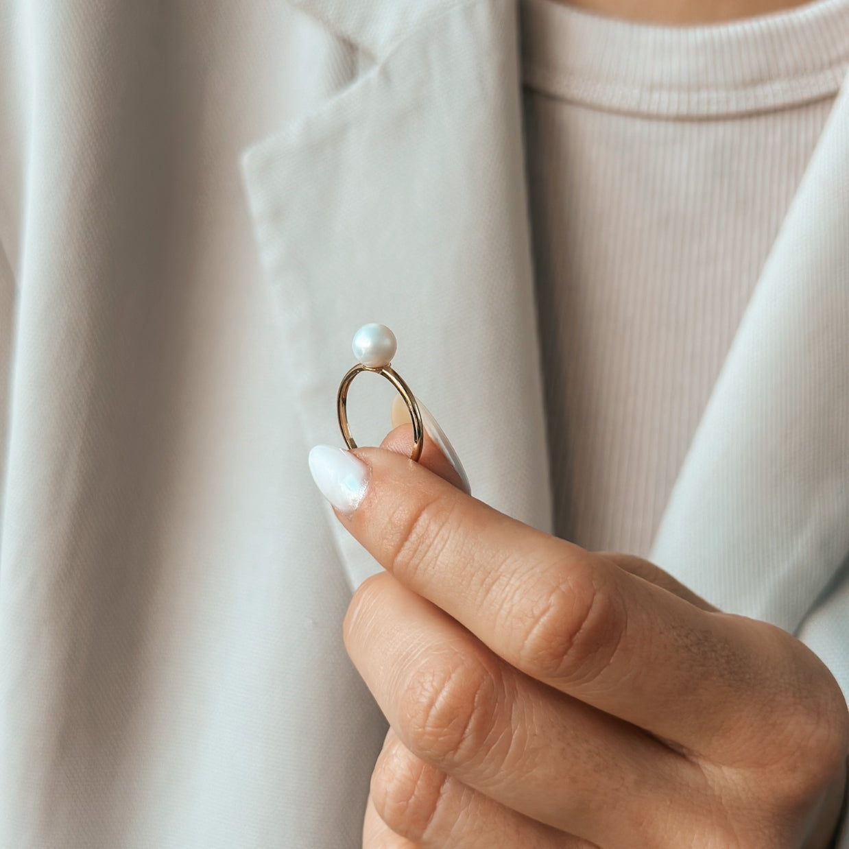 Pearl Elegance Gold Ring - Indira