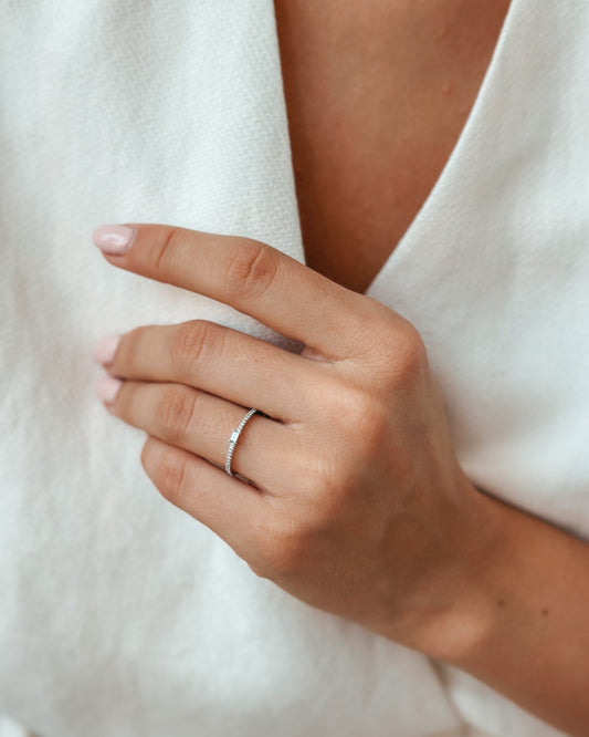 Inel din aur alb Celeste – Diamante - Indira