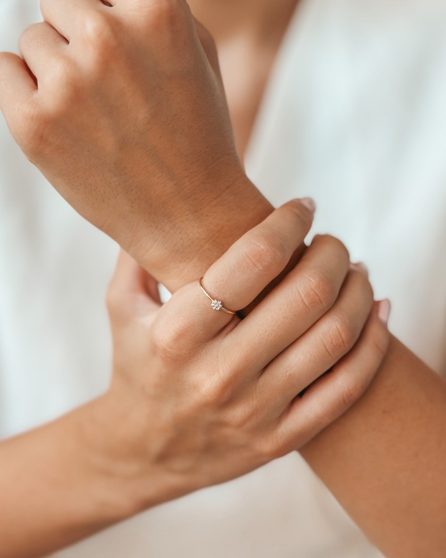 Inel din aur galben Daisy – Diamante - Indira