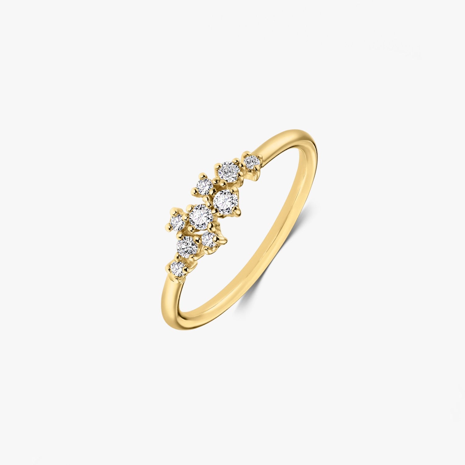 Selene Yellow Gold Ring – Diamonds - Indira