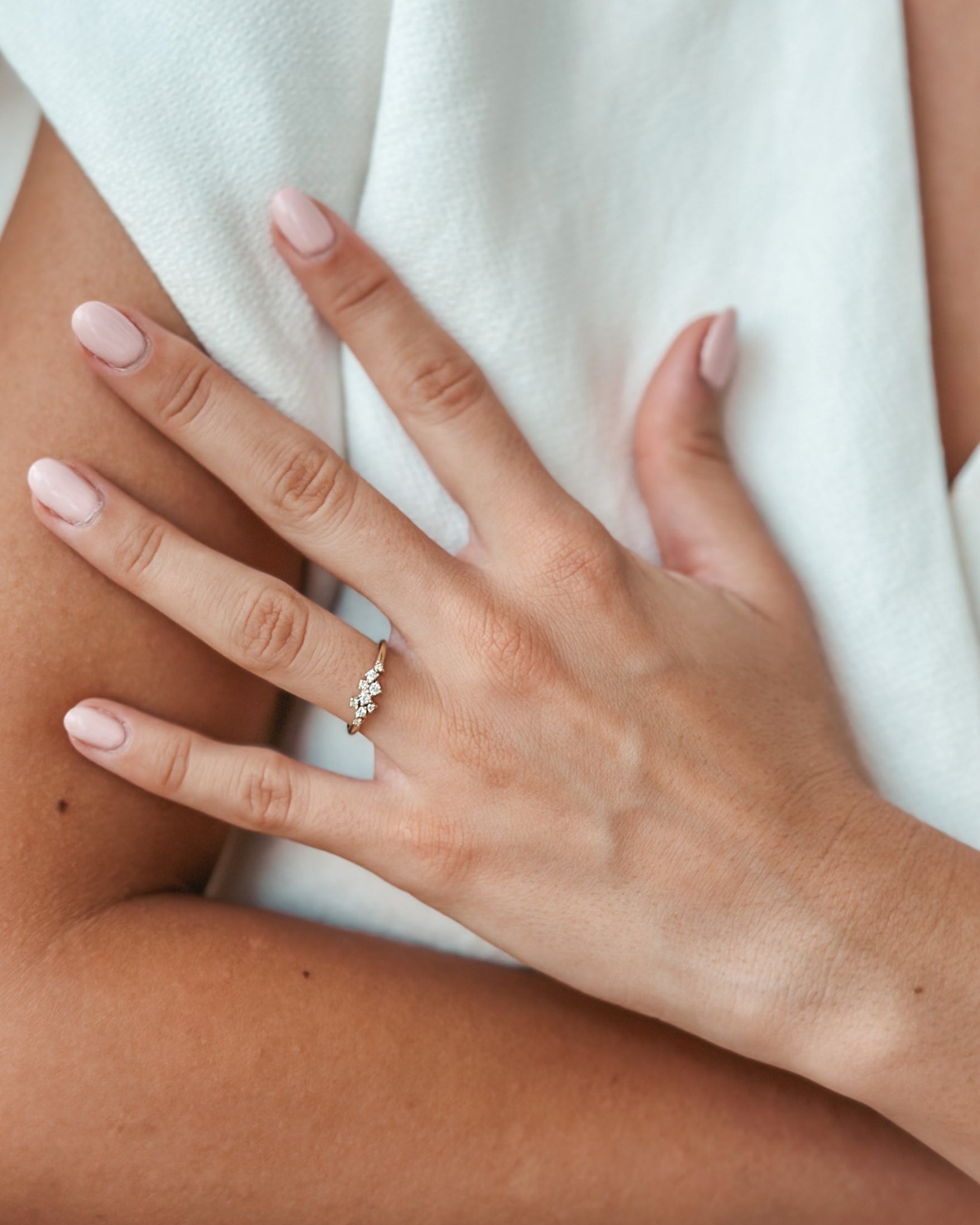 Selene Yellow Gold Ring – Diamonds - Indira