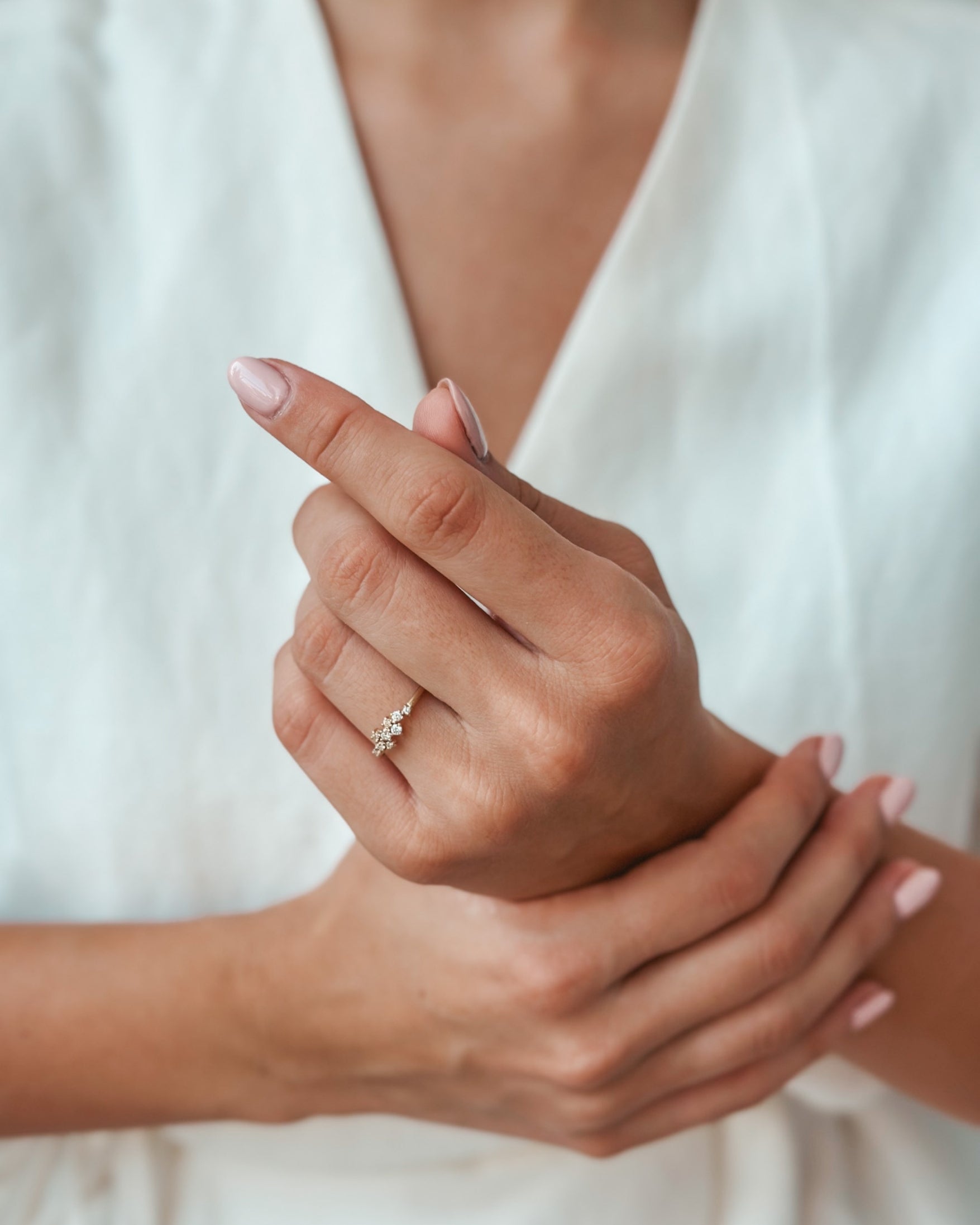 Selene Yellow Gold Ring – Diamonds – Indira