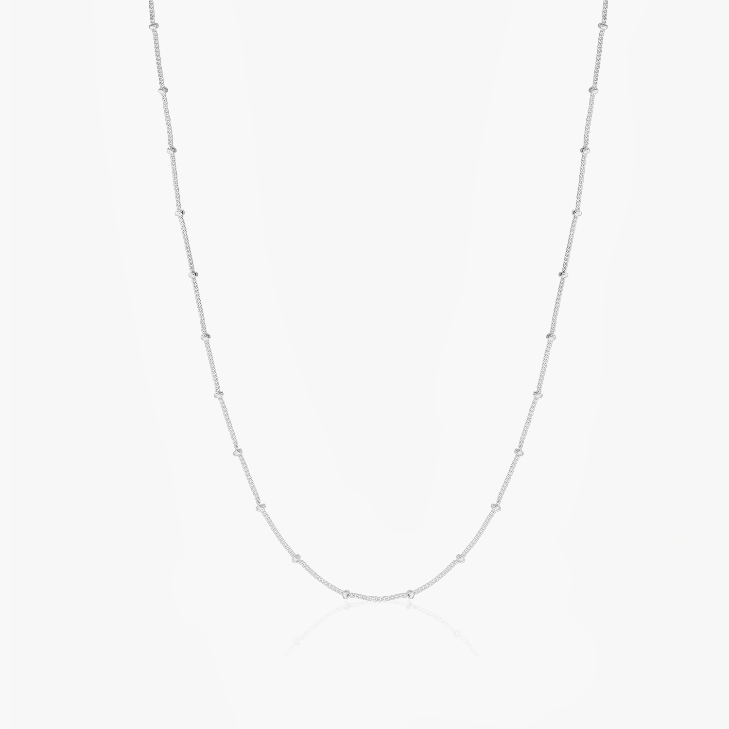 Beaded Silver Necklace - Indira