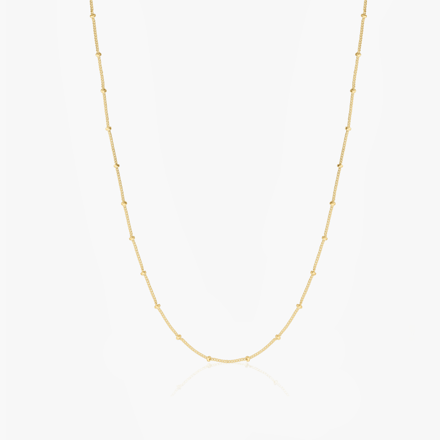 Golden Beaded Silver Necklace - Indira