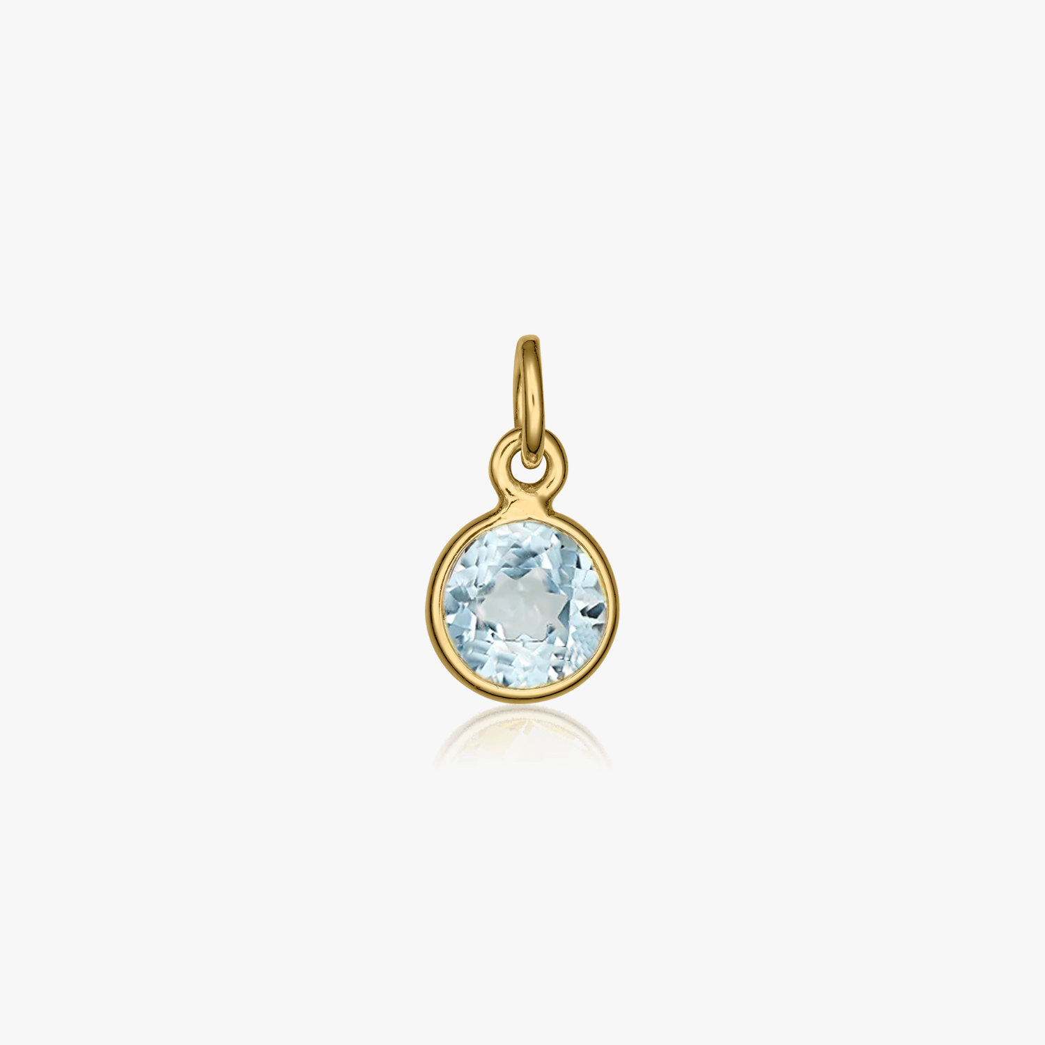 Silver Birthstone Pendant Golden April - Blue Topaz - Indira