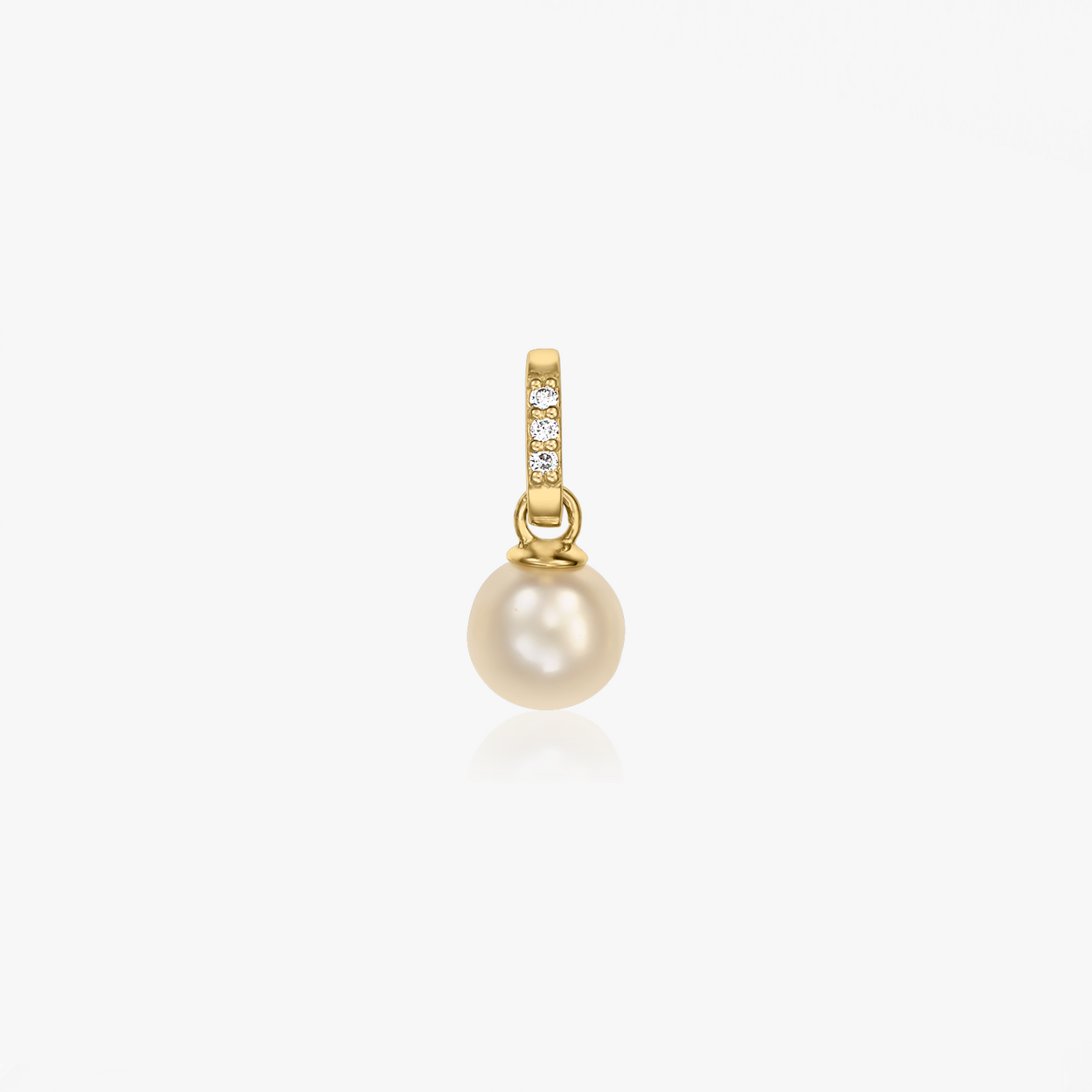Aveline Yellow Gold Pendant – Natural Pearl and Diamonds - Indira
