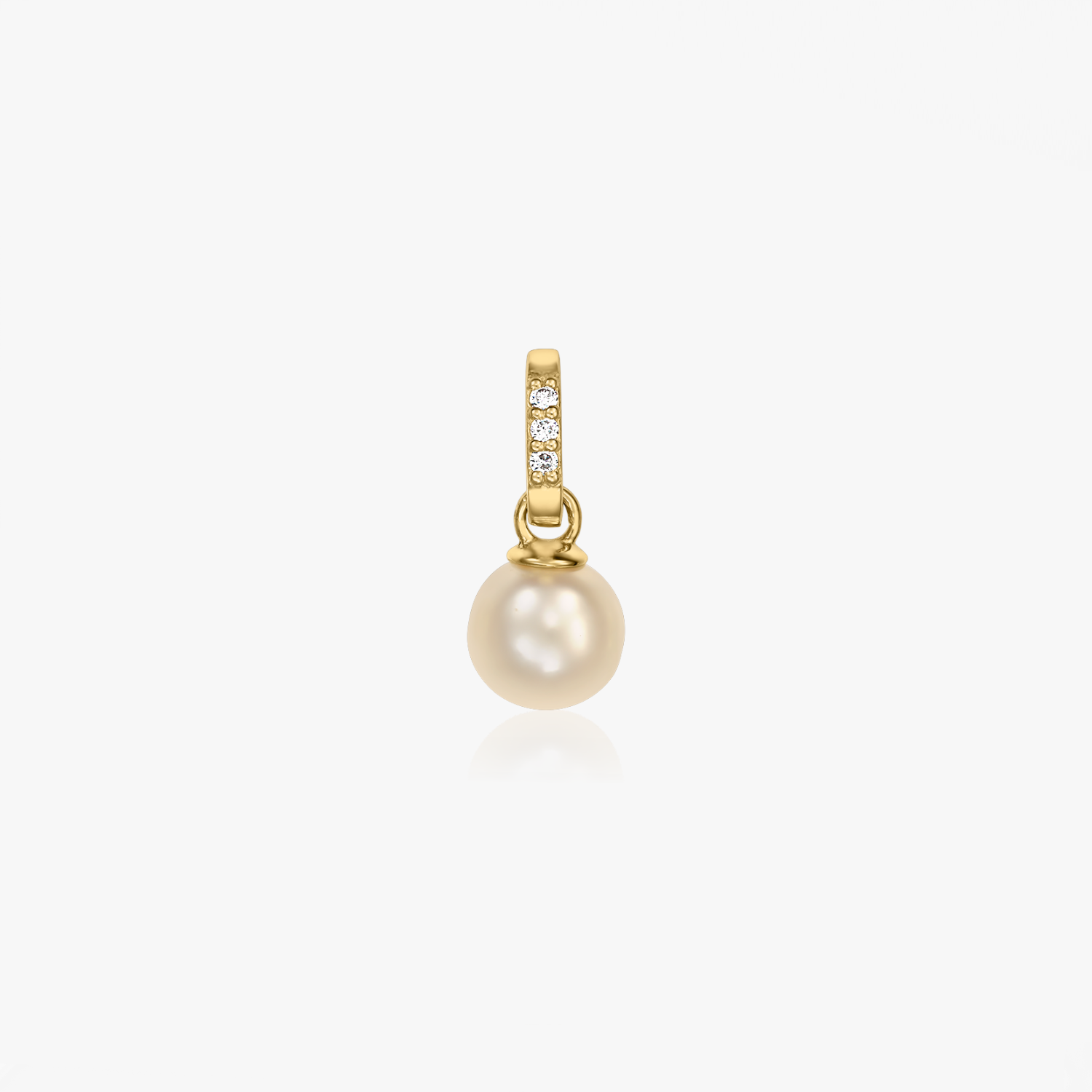 Aveline Yellow Gold Pendant – Natural Pearl and Diamonds - Indira