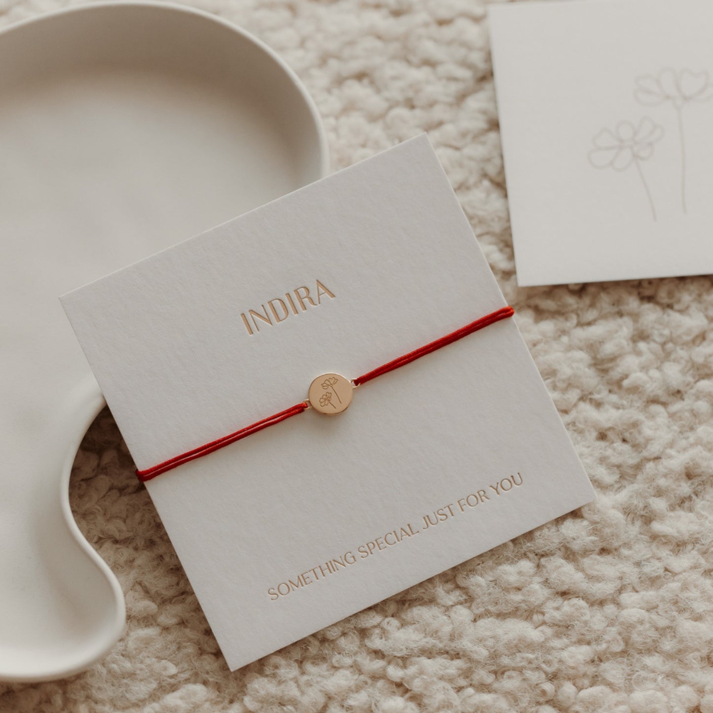 Silver Cord Bracelet Silver Birth Flower - February Iris