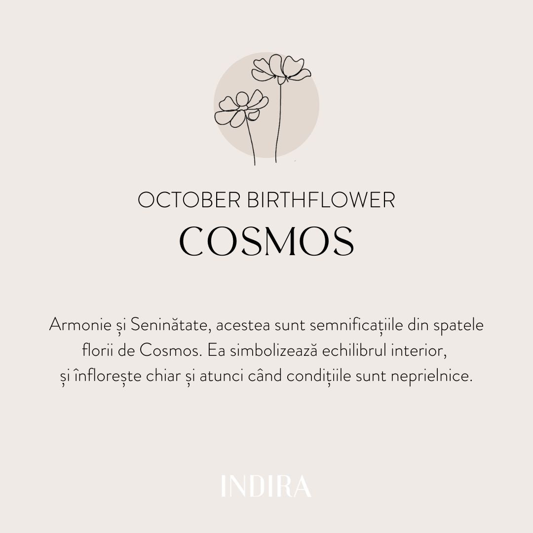 White Gold String Bracelet for Kids Birth Flower - October Cosmos - Indira