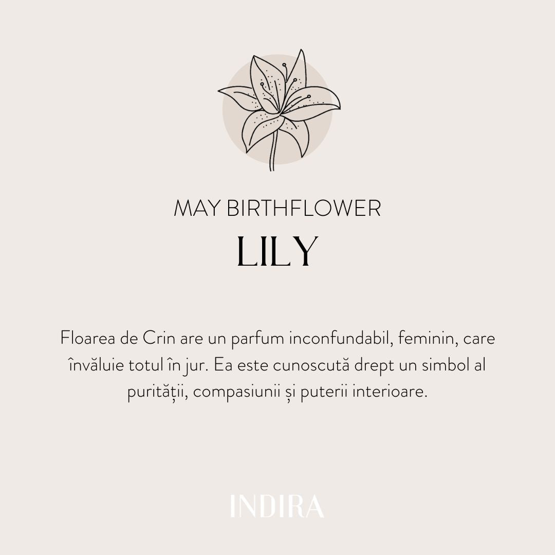 Gold Cord Bracelet for Children Birth Flower - May Lily - Indira
