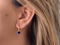 Golden Charlotte Silver Earrings - Lapis Lazuli