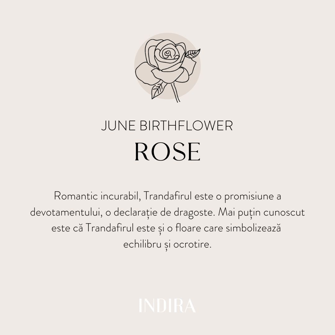 White Gold String Bracelet for Kids Birth Flower - June Rose - Indira