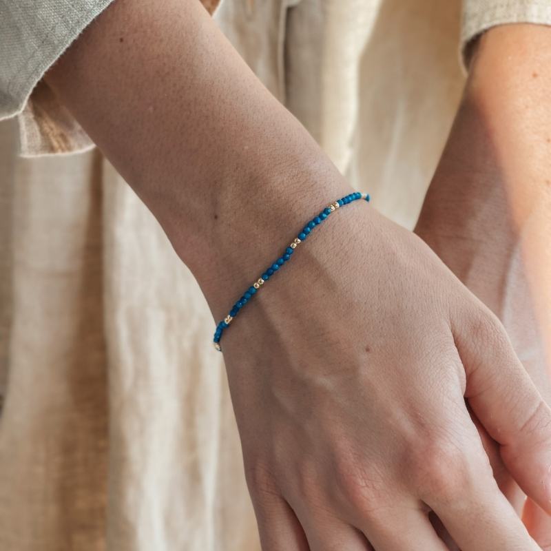 Golden SummerScape Silver Bracelet - Lapis Lazuli - Indira