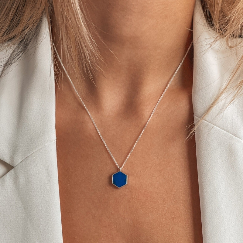 Charlotte Silver Necklace - Lapis Lazuli - Indira
