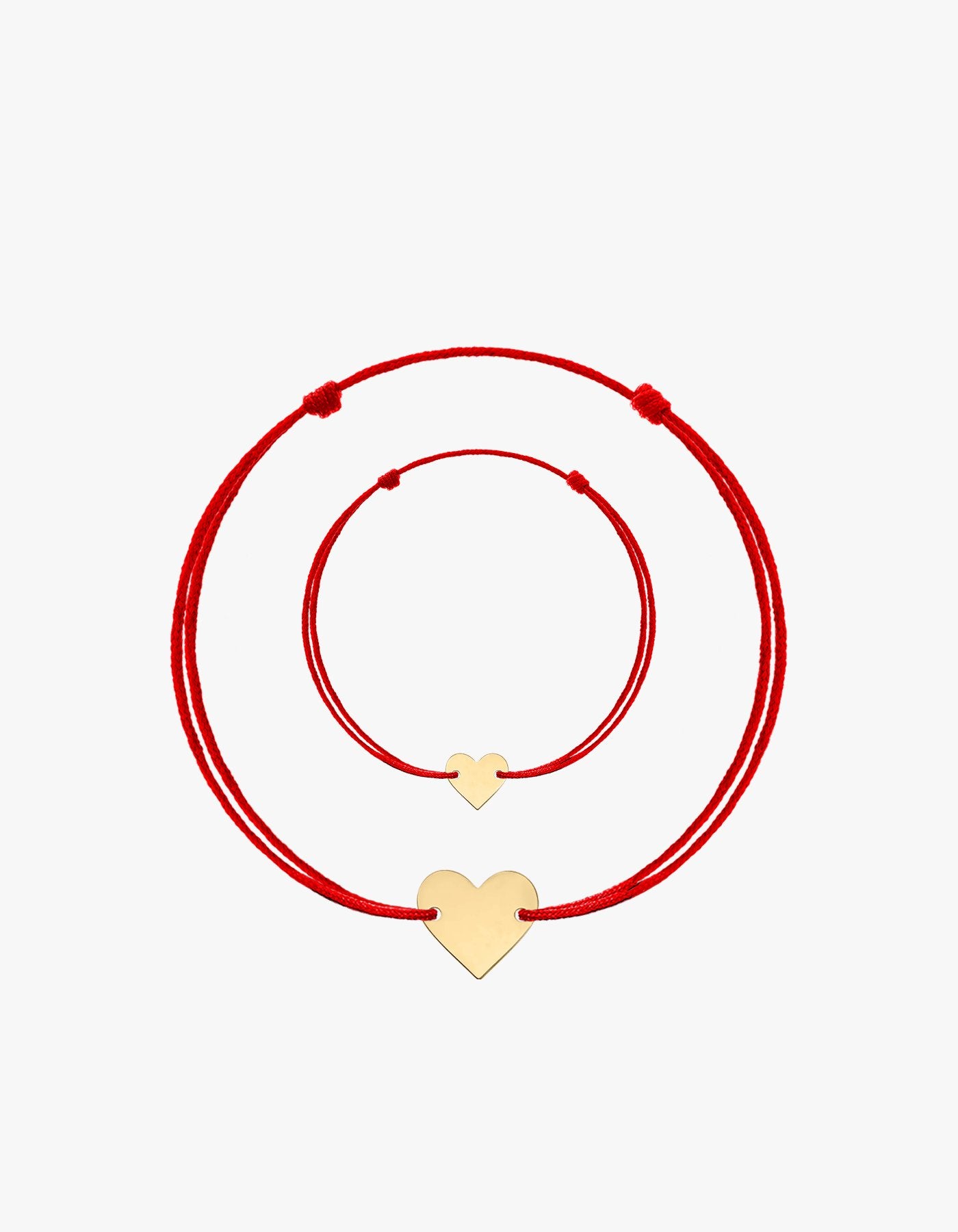 Set Brățară șnur Mamă-Fiică - Gold Heart