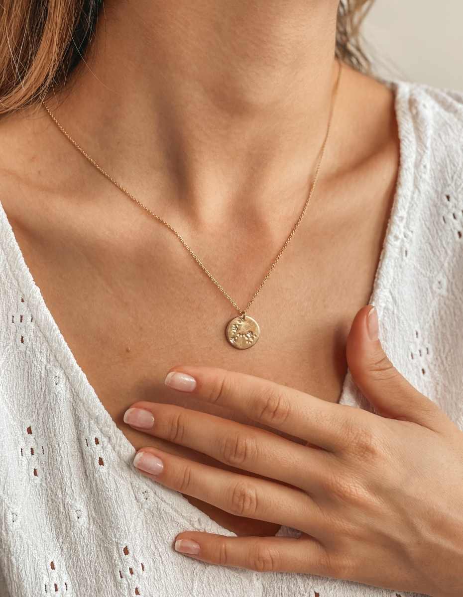 Golden Zodiac Silver Necklace - Pisces - Indira