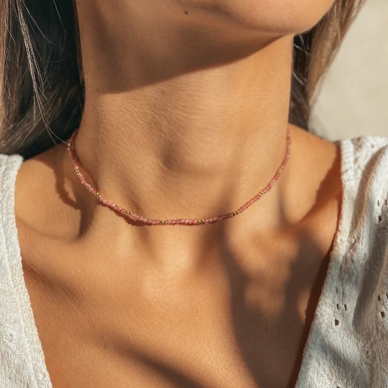 Golden SummerScape Silver Necklace - Tourmaline - Indira