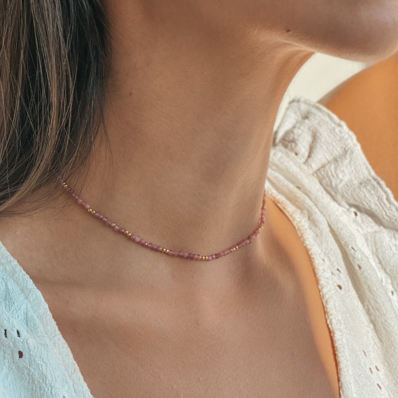 Golden SummerScape Silver Necklace - Tourmaline - Indira