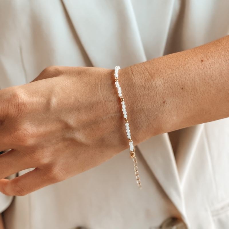 Golden SummerScape Silver Bracelet – Moonstone - Indira