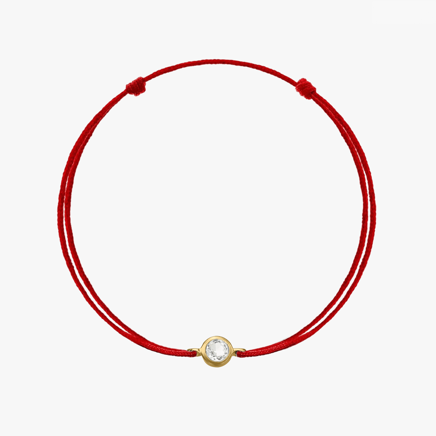 Silver Cord Bracelet Birthstone Golden April - White Topaz - Indira