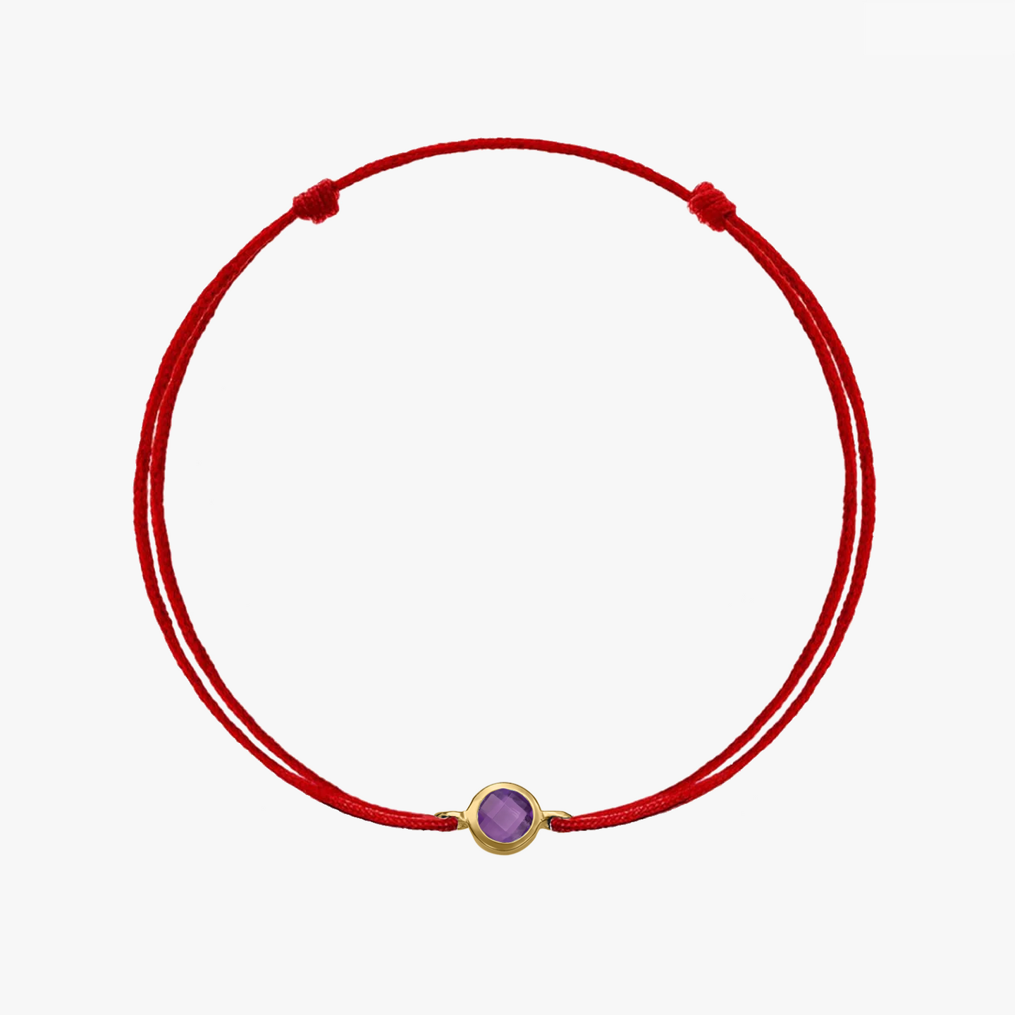 Silver Thread Bracelet Birthstone Golden February - Amethyst - Indira