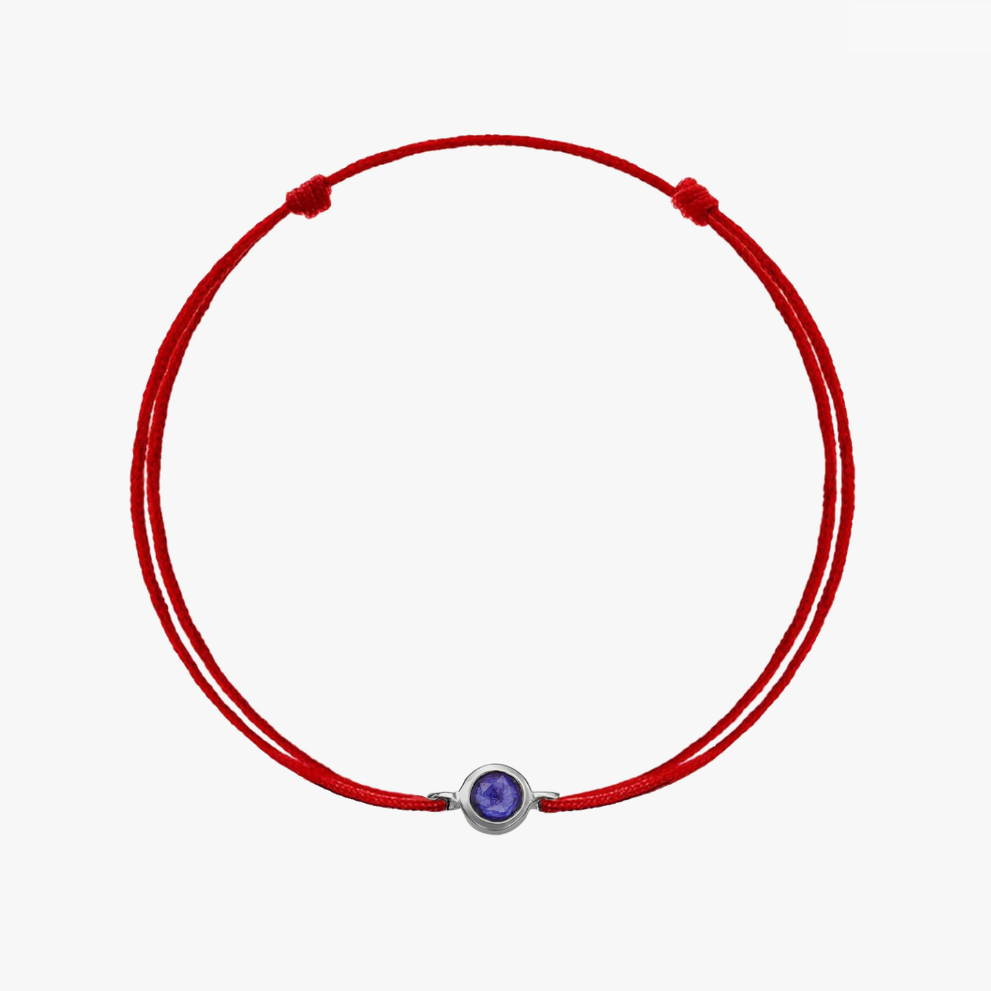 Birthstone Silver Cord Bracelet September - Sapphire - Indira