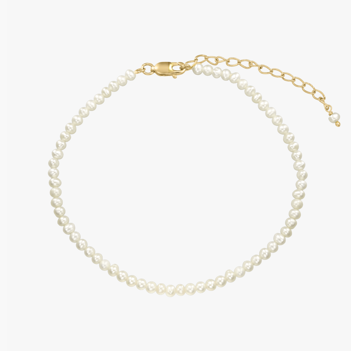 Golden Finesse Silver Anklet with Natural Pearls - Indira