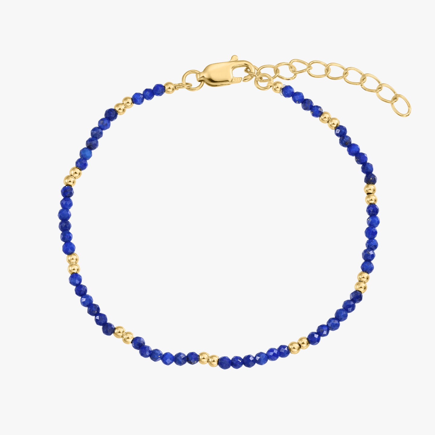 Golden SummerScape Silver Bracelet - Lapis Lazuli - Indira