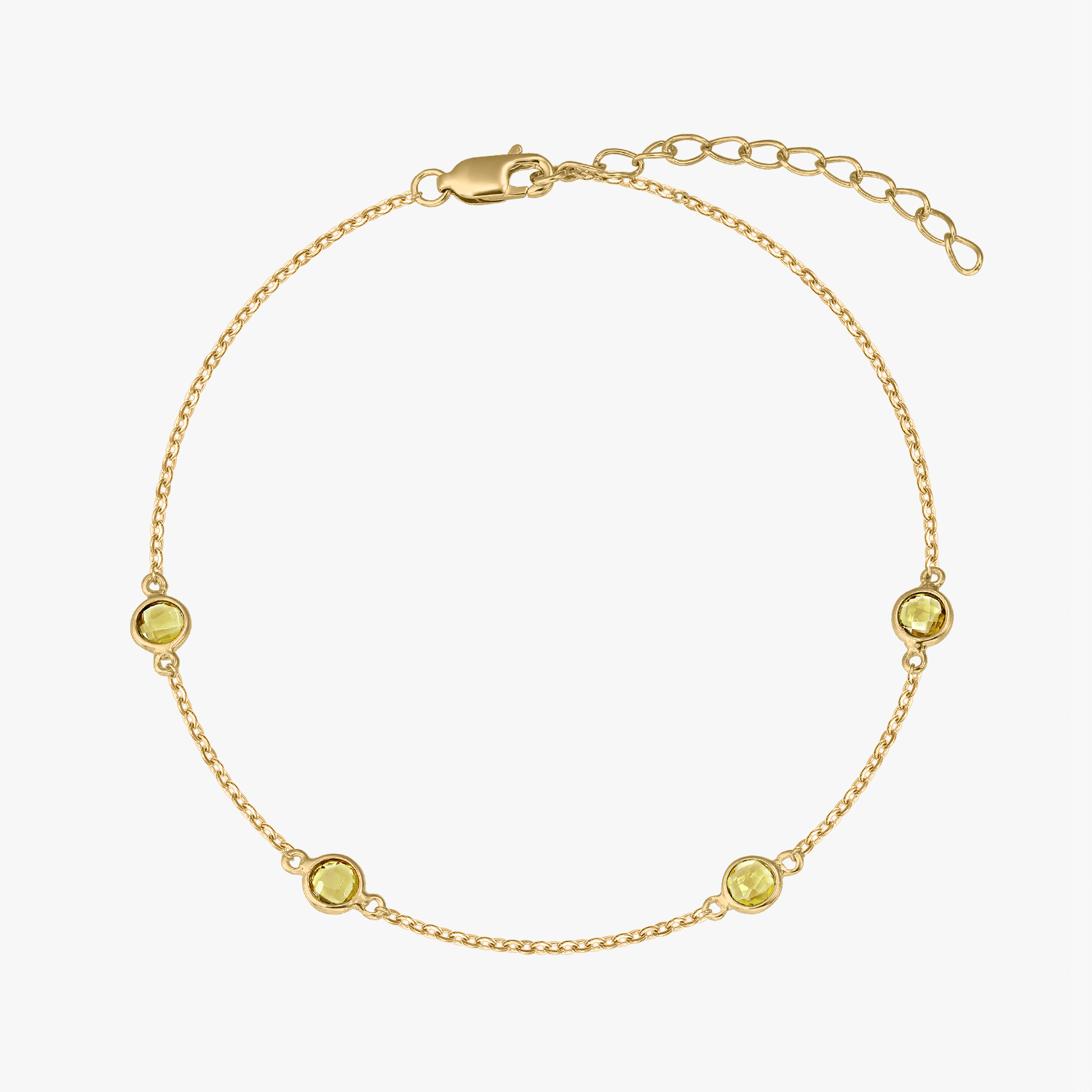Silver Birthstone Bracelet Golden November - Citrine - Indira