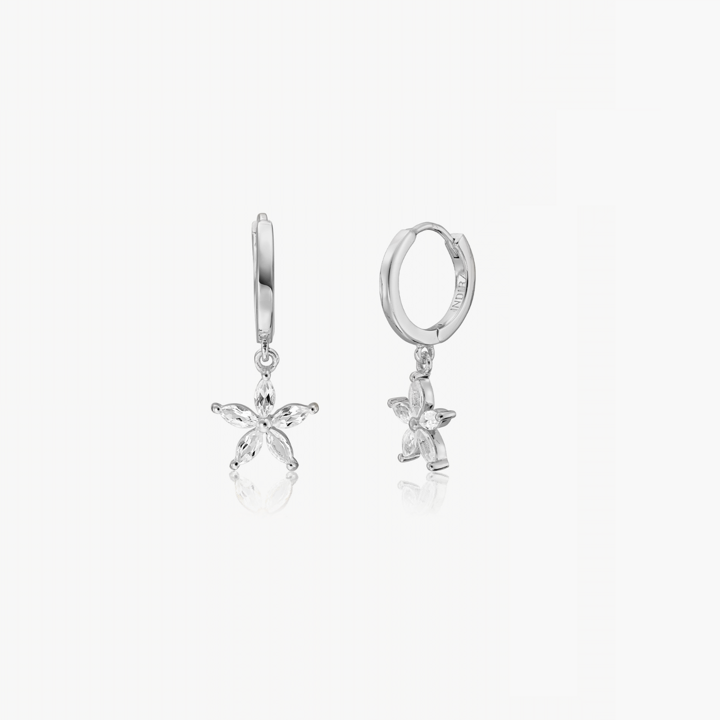 Blossom Silver Earrings - White Topaz - Indira