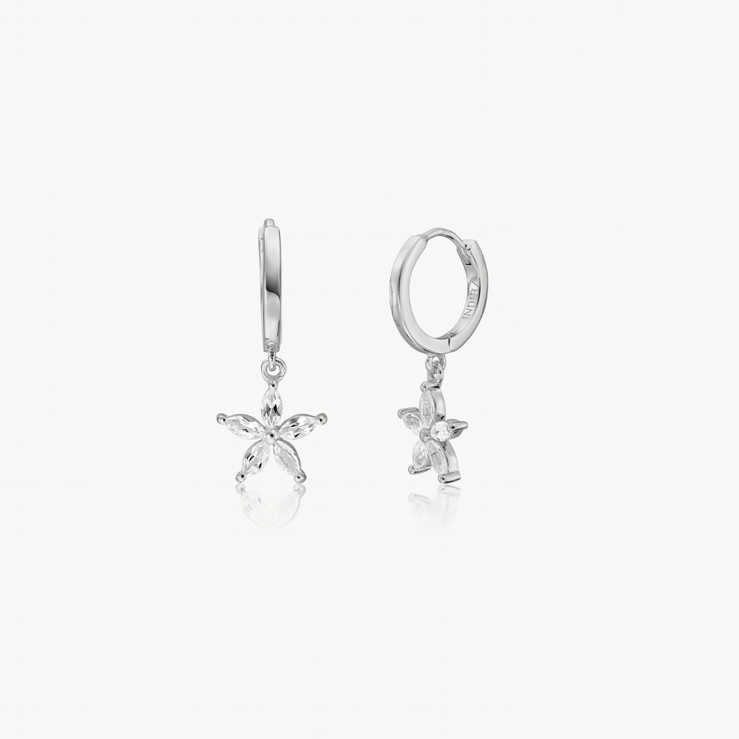 Blossom Silver Earrings - White Topaz - Indira