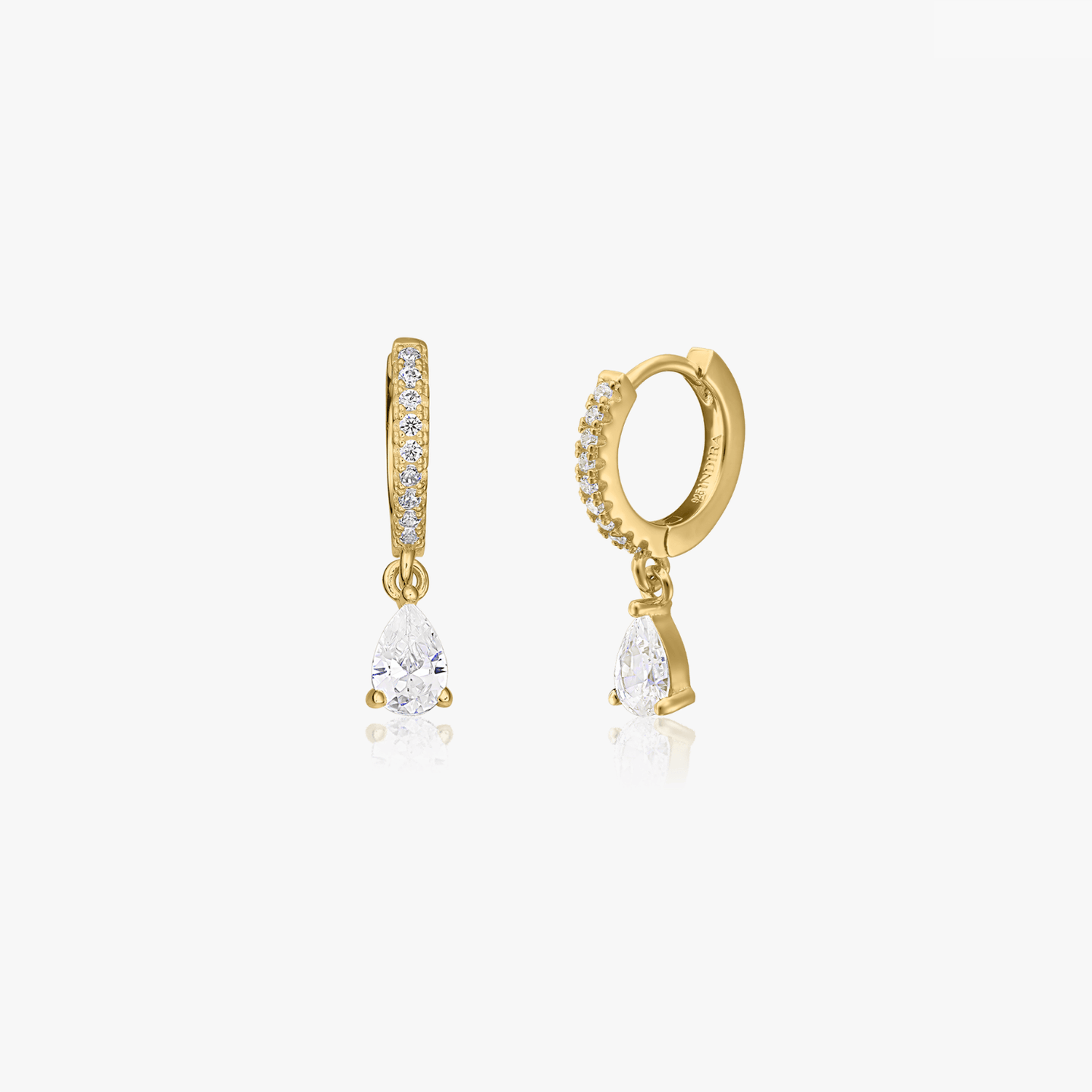 Golden Devi Silver Earrings - Zirconia - Indira
