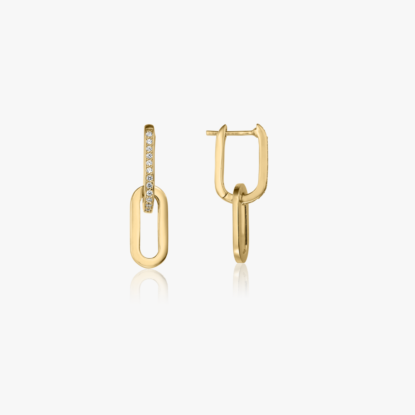 Golden Jessica Silver Earrings - Zirconia - Indira
