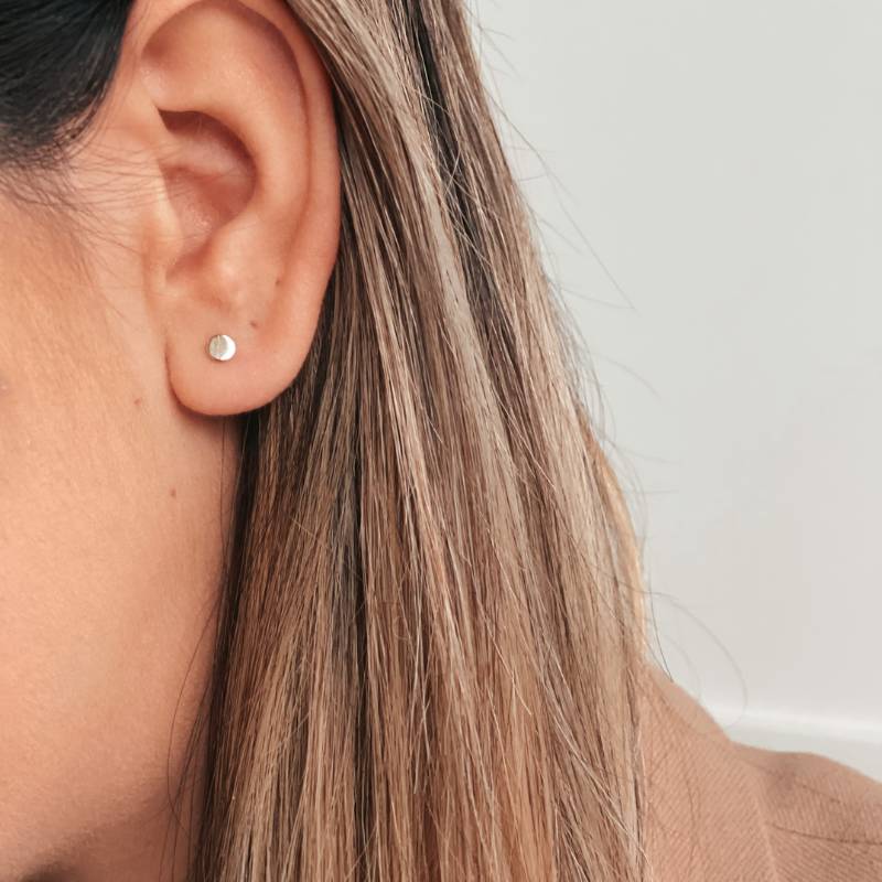 Gold Button Gold Earrings - Indira