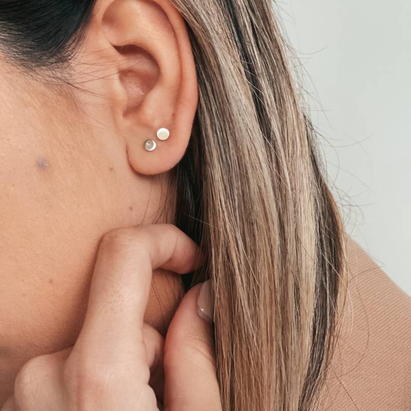 Gold Button Gold Earrings - Indira