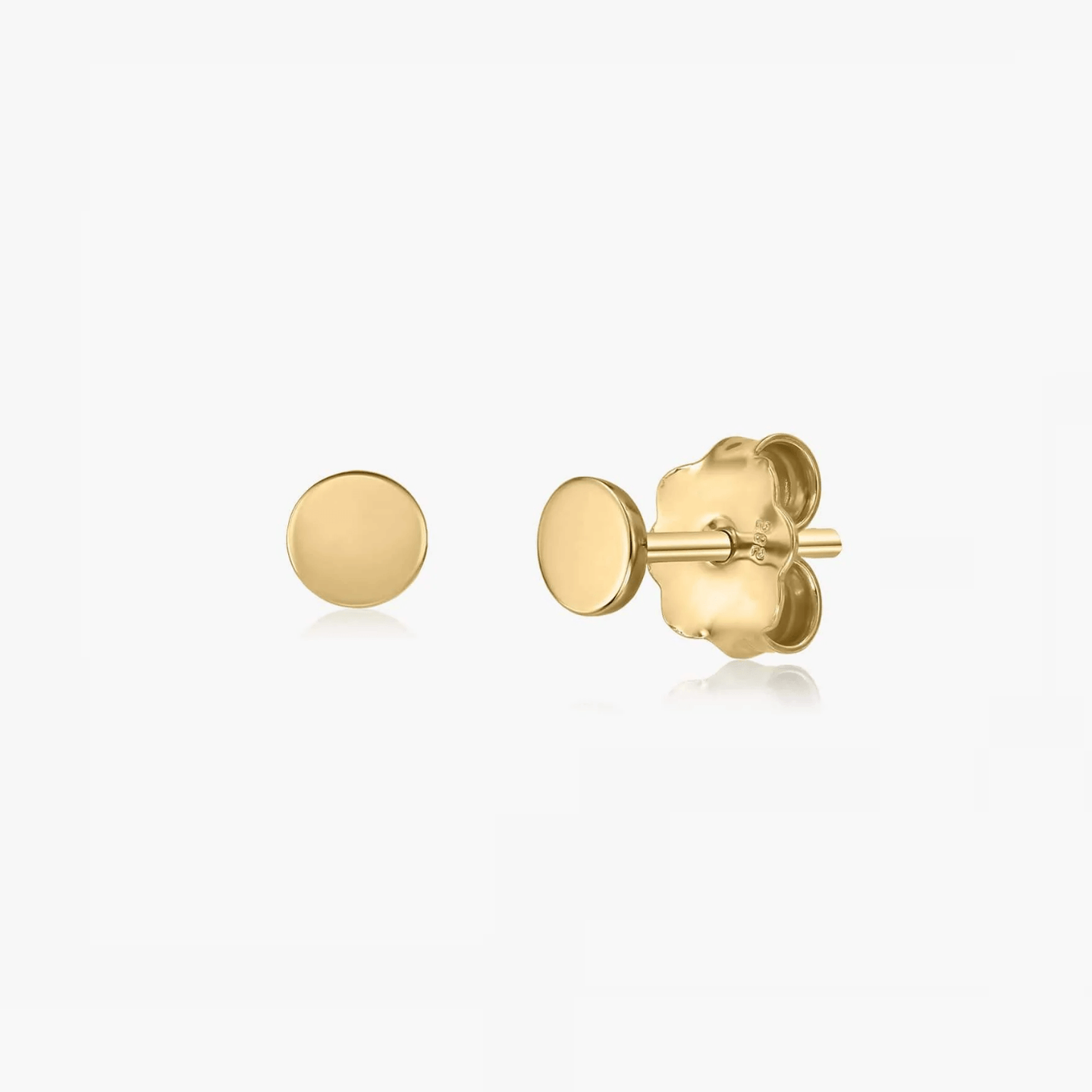 Gold Button Gold Earrings - Indira