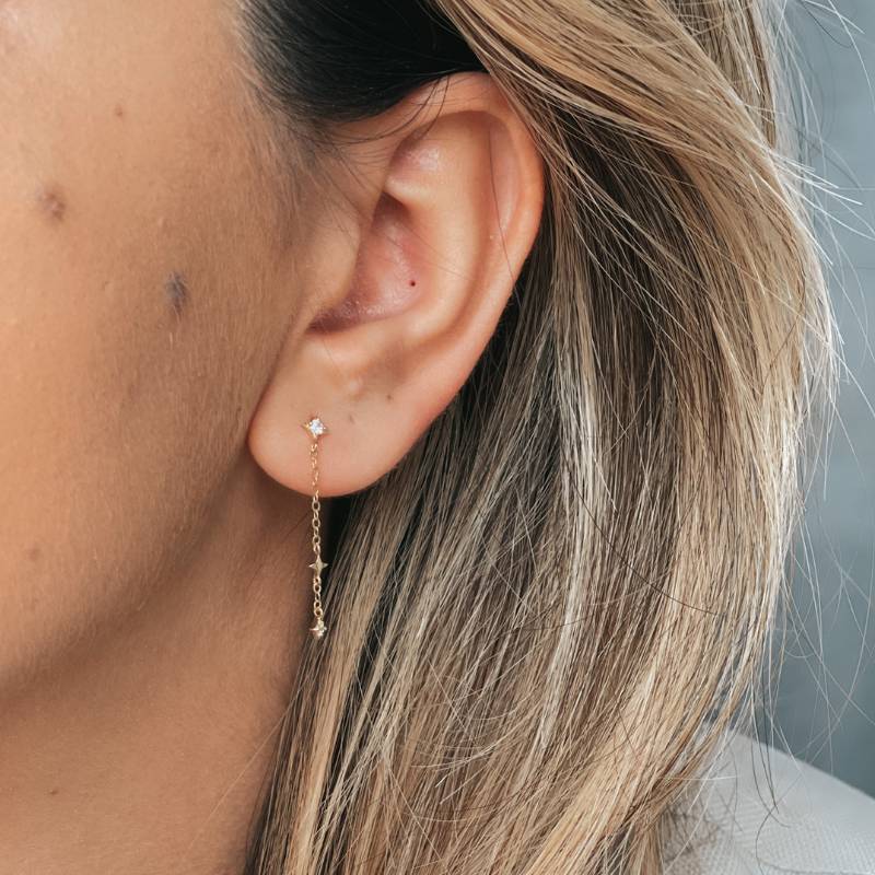 Make a Wish Gold Earrings - Zirconia - Indira